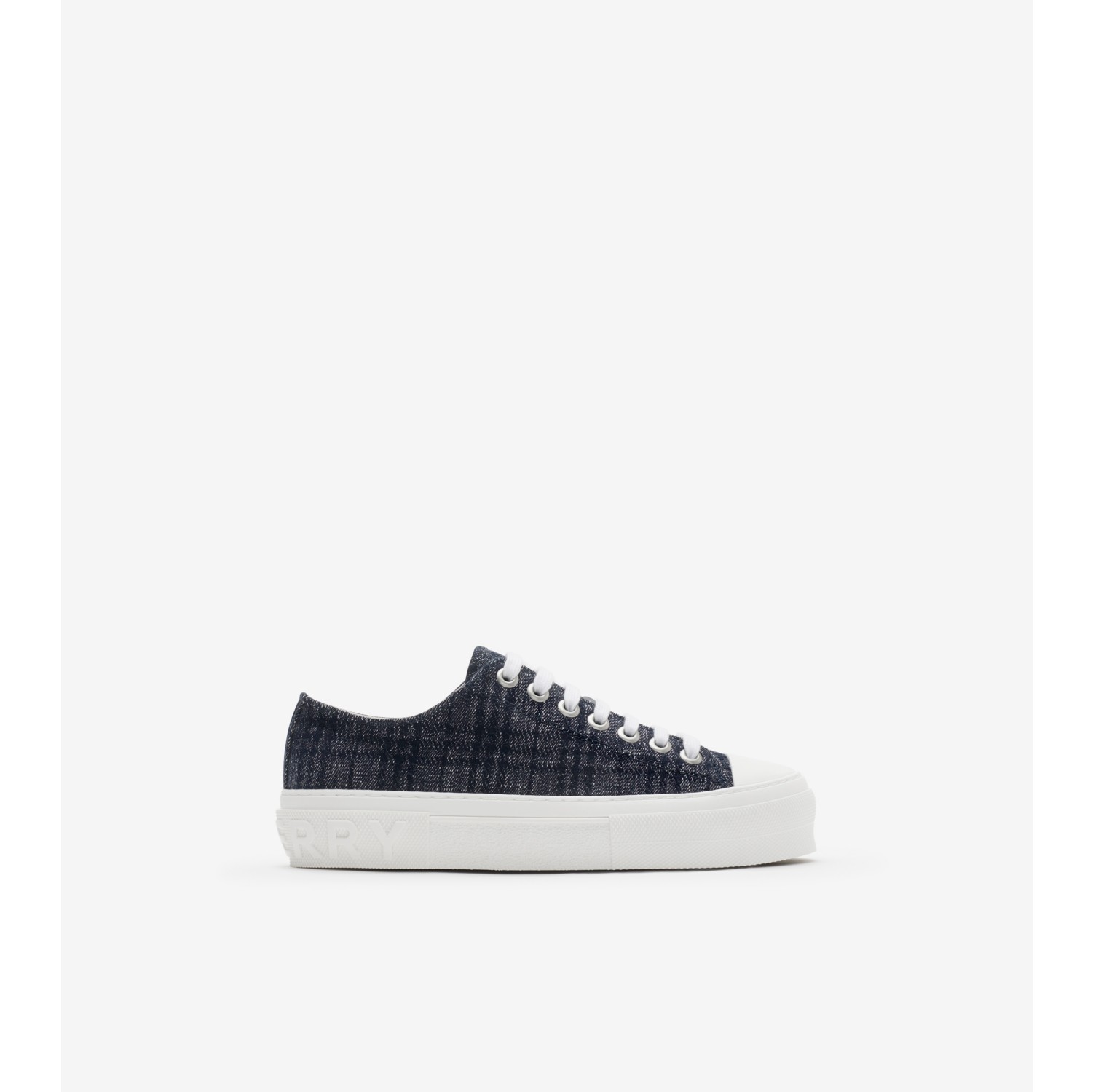 Denim-Sneaker mit Karomuster