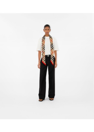 Skinny Check Silk Scarf