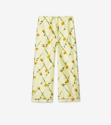 Dandelion Silk Pyjama Trousers in Sherbet Women Burberry Official