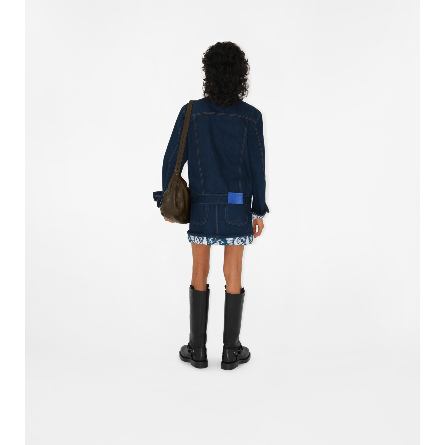 Heavyweight Denim Mini Skirt in Indigo blue - Women, Cotton | Burberry ...