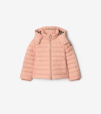 BURBERRY ピンク ジャケット フード付き Hooded Puffer Jacket in Slipper | Burberry® Official