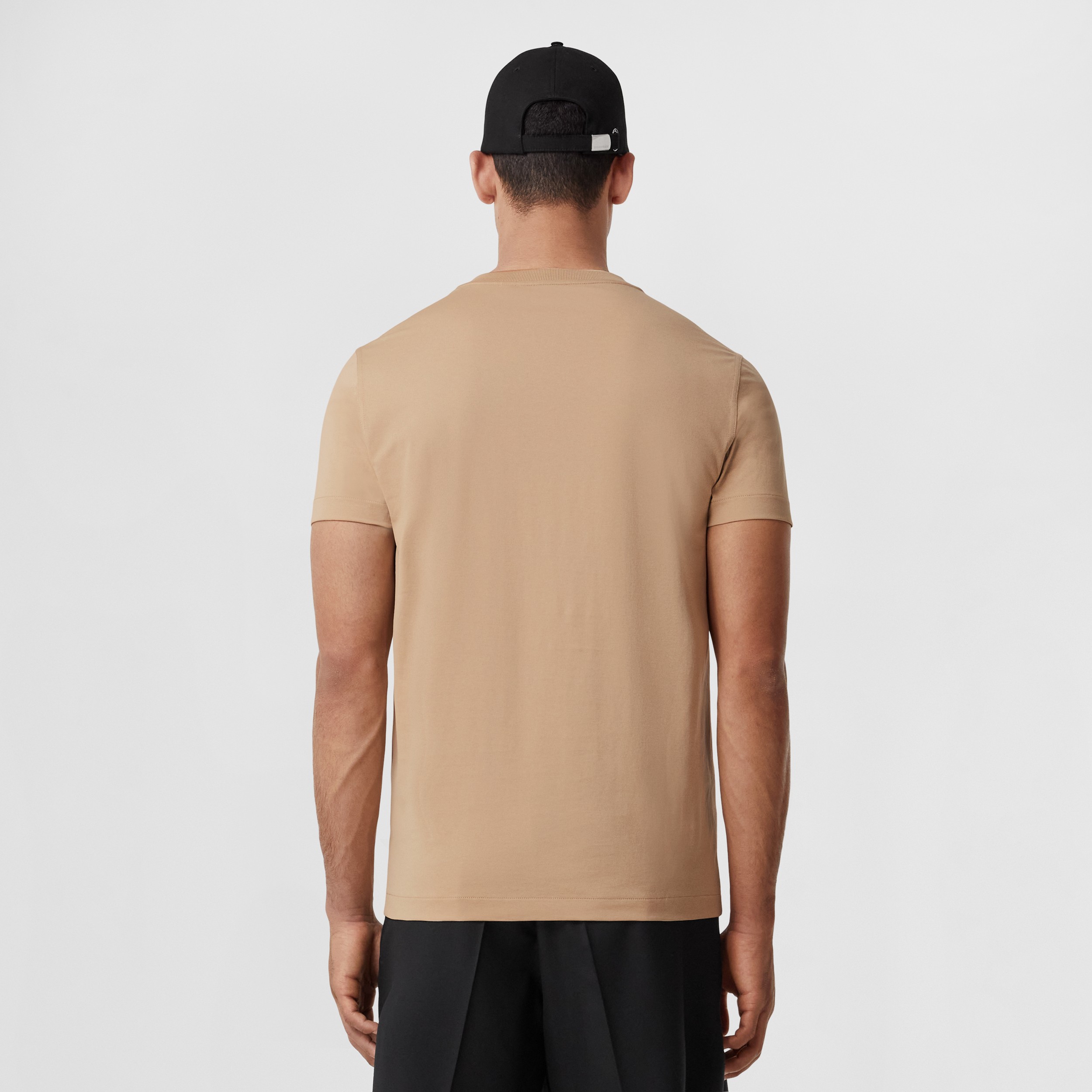 Monogram Motif Cotton T-shirt in Soft Fawn - Men | Burberry® Official - 3