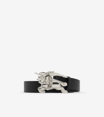 Leather Knight Belt in Black palladium Men Burberry Official