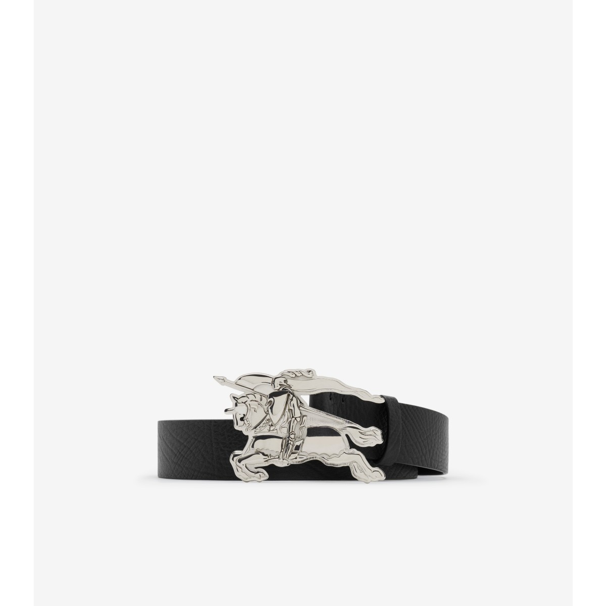 Burberry Leather Knight Belt In Black