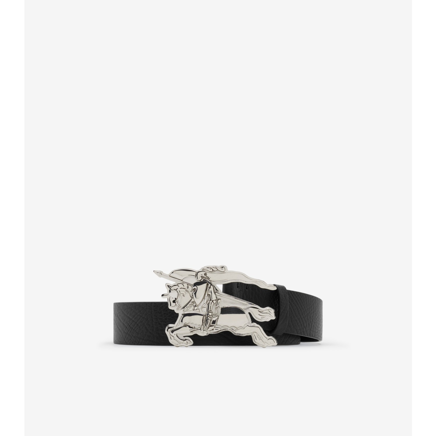 Leather Knight Belt in Black/palladium - Men | Burberry® Official