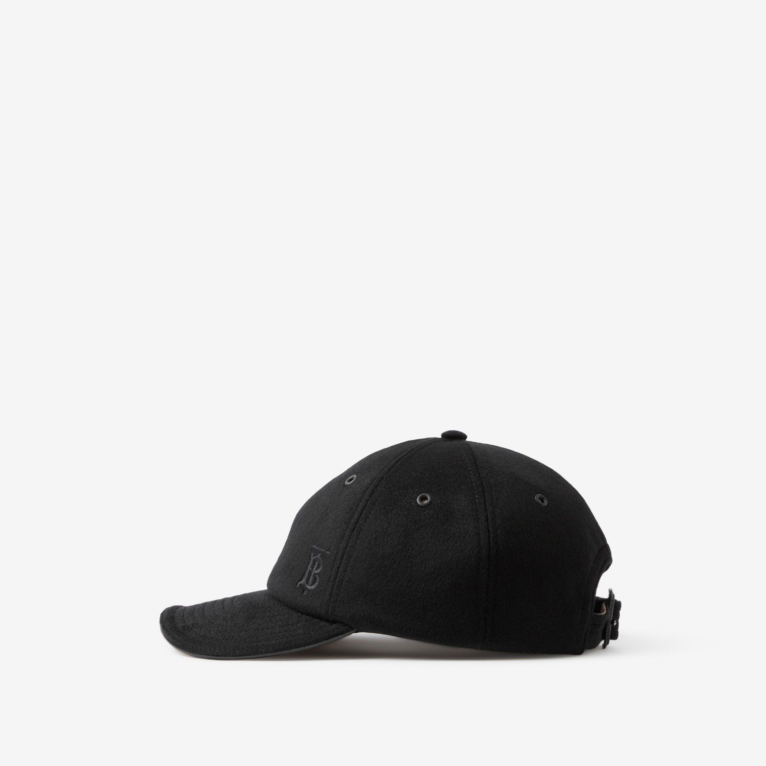 Monogram Motif Cashmere Baseball Cap in Black | Burberry® Official