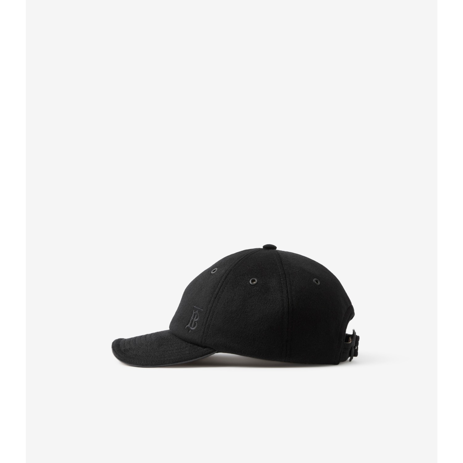Monogram Motif Cashmere Baseball Cap in Black | Burberry® Official