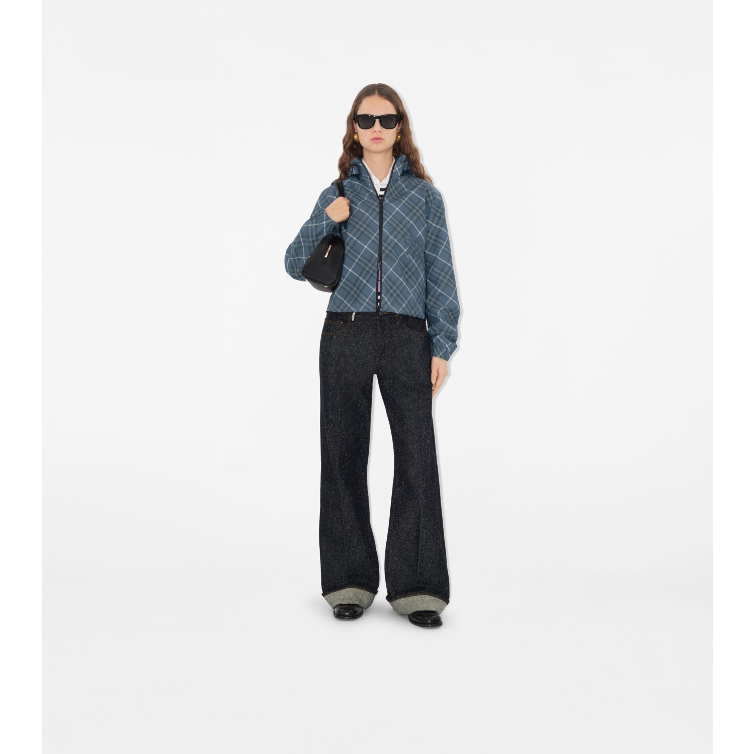 Wendbare Cropped-Jacke in Check