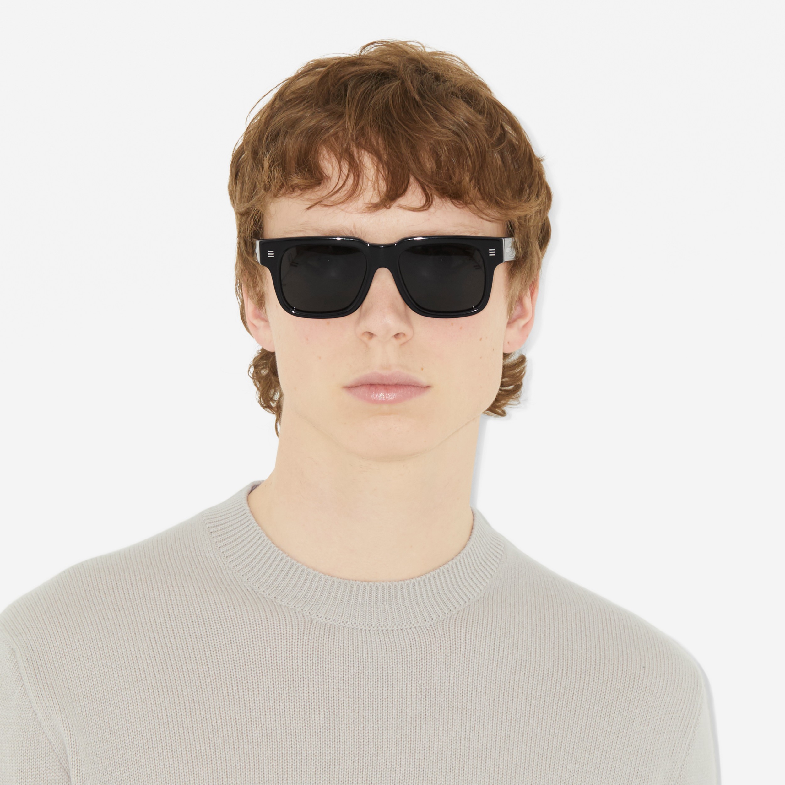 Square Frame Sunglasses in Black | Burberry® Official - 4