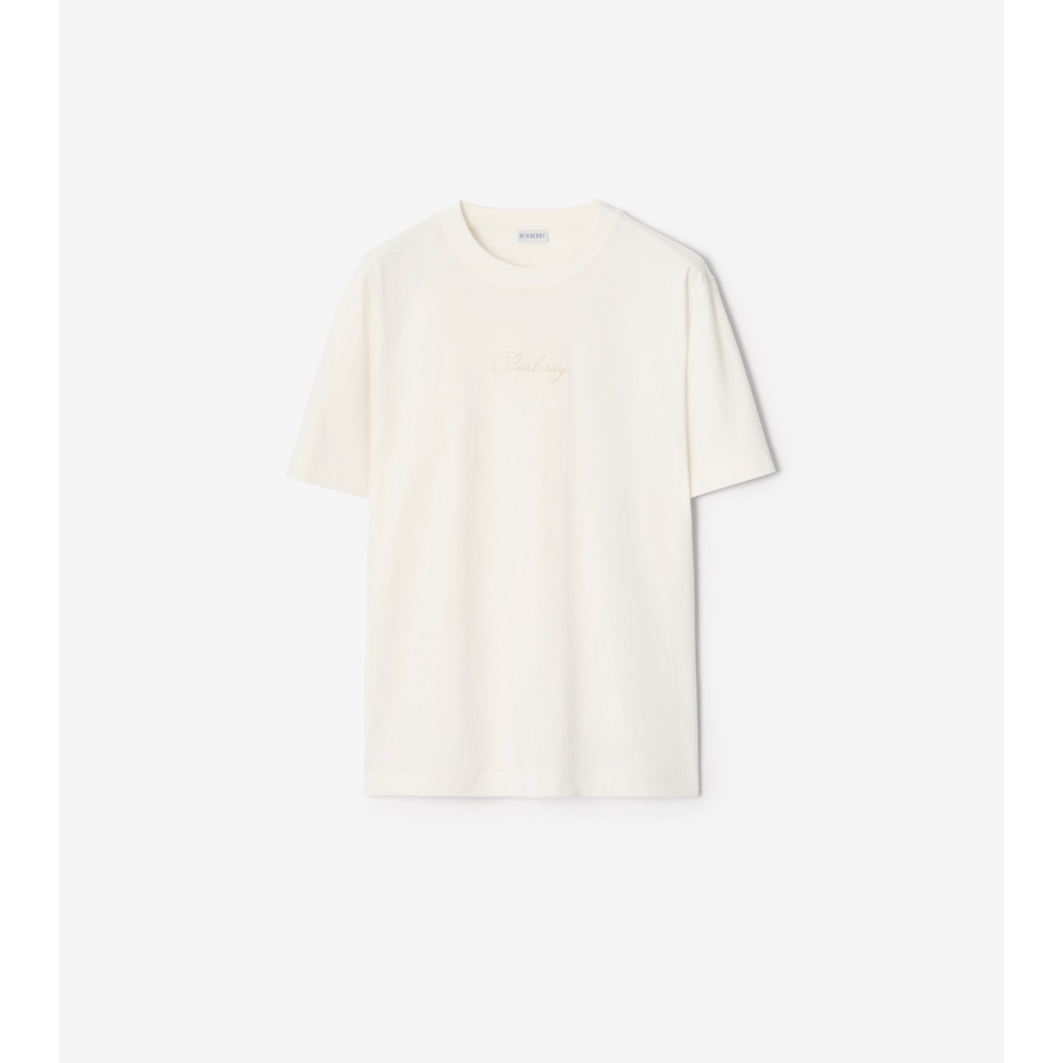 Check Cursive Logo Cotton T-shirt