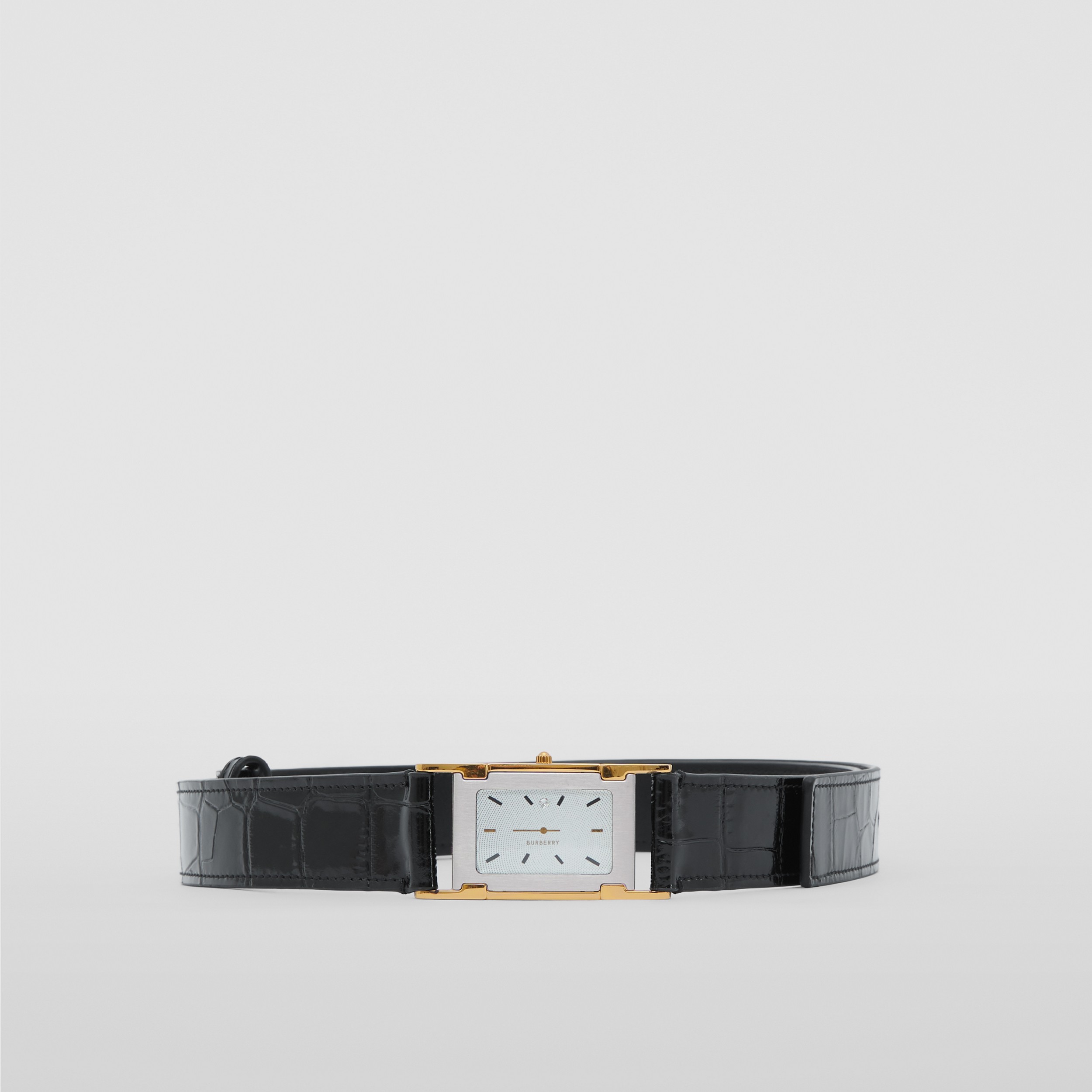 Ledergürtel mit Prägung und Detail in Uhren-Optik (Schwarz) - Herren | Burberry® - 4