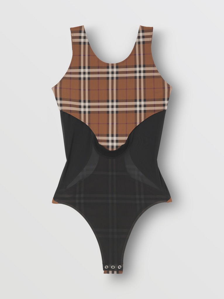 Check Stretch Jersey and Mesh Bodysuit by Burberry, available on burberry.com for $650 Bella Hadid Top SIMILAR PRODUCT