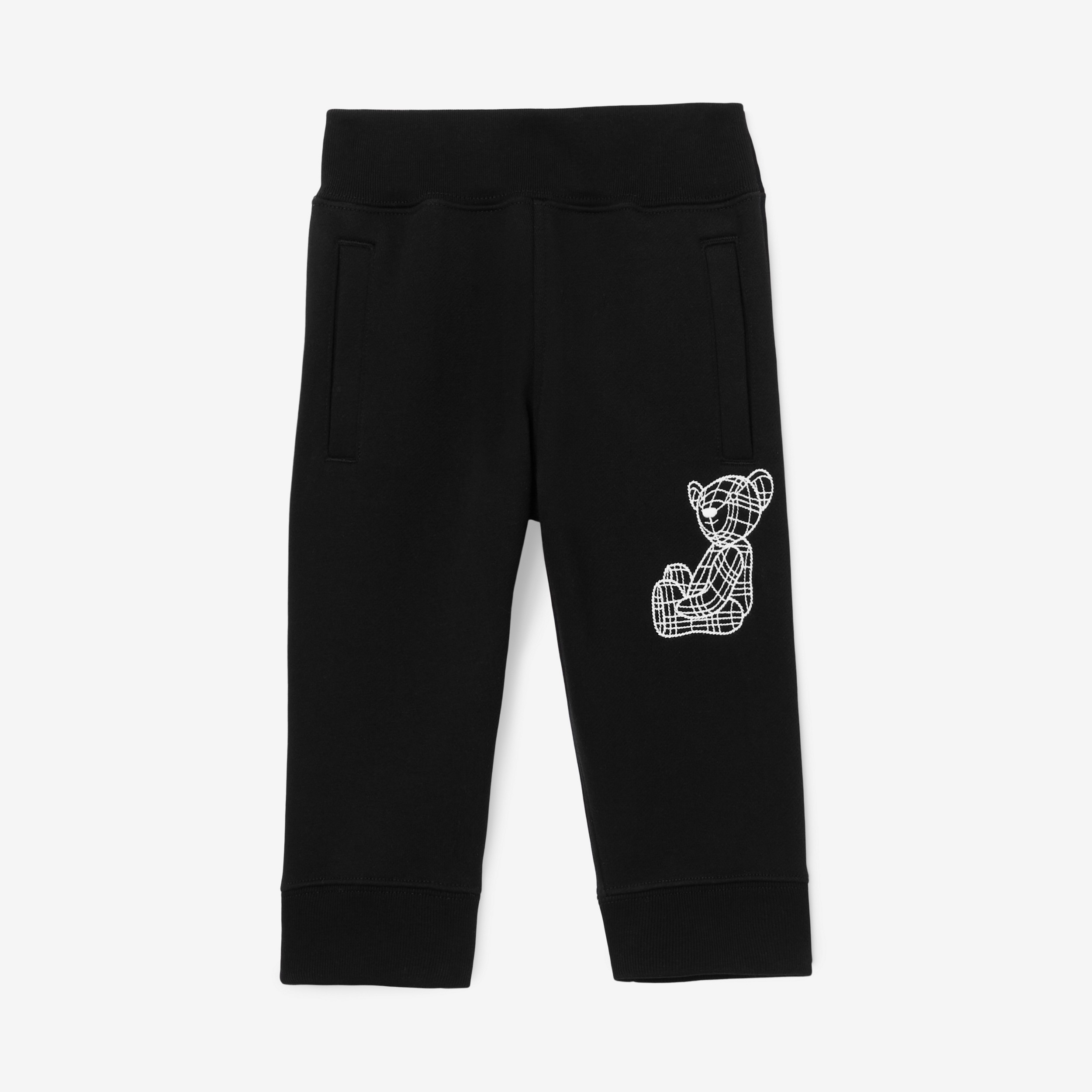 Thomas Bear Motif Cotton Jogging Pants in Black - Children | Burberry® Official - 1