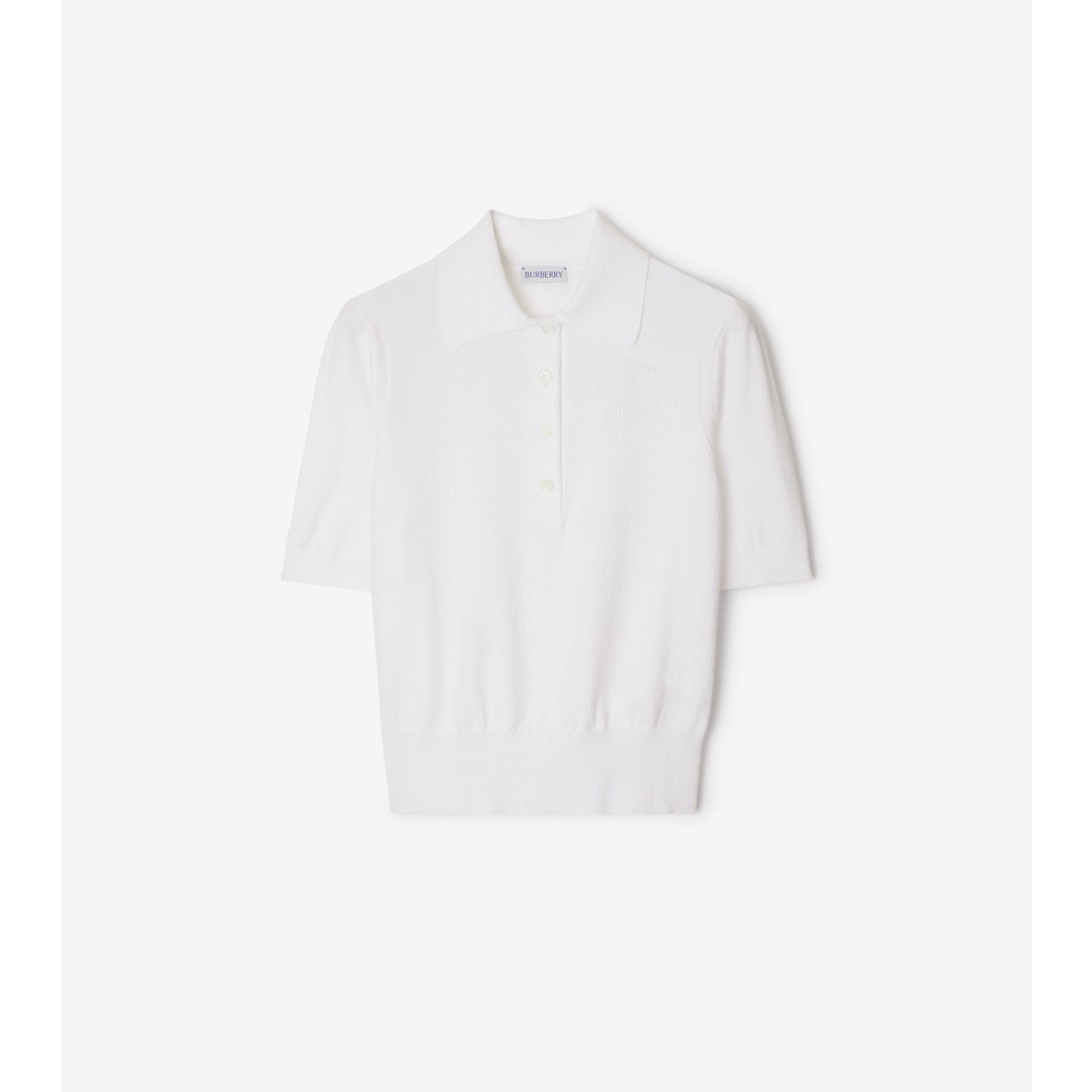 Burberry Cotton Blend Polo Shirt In Chalk