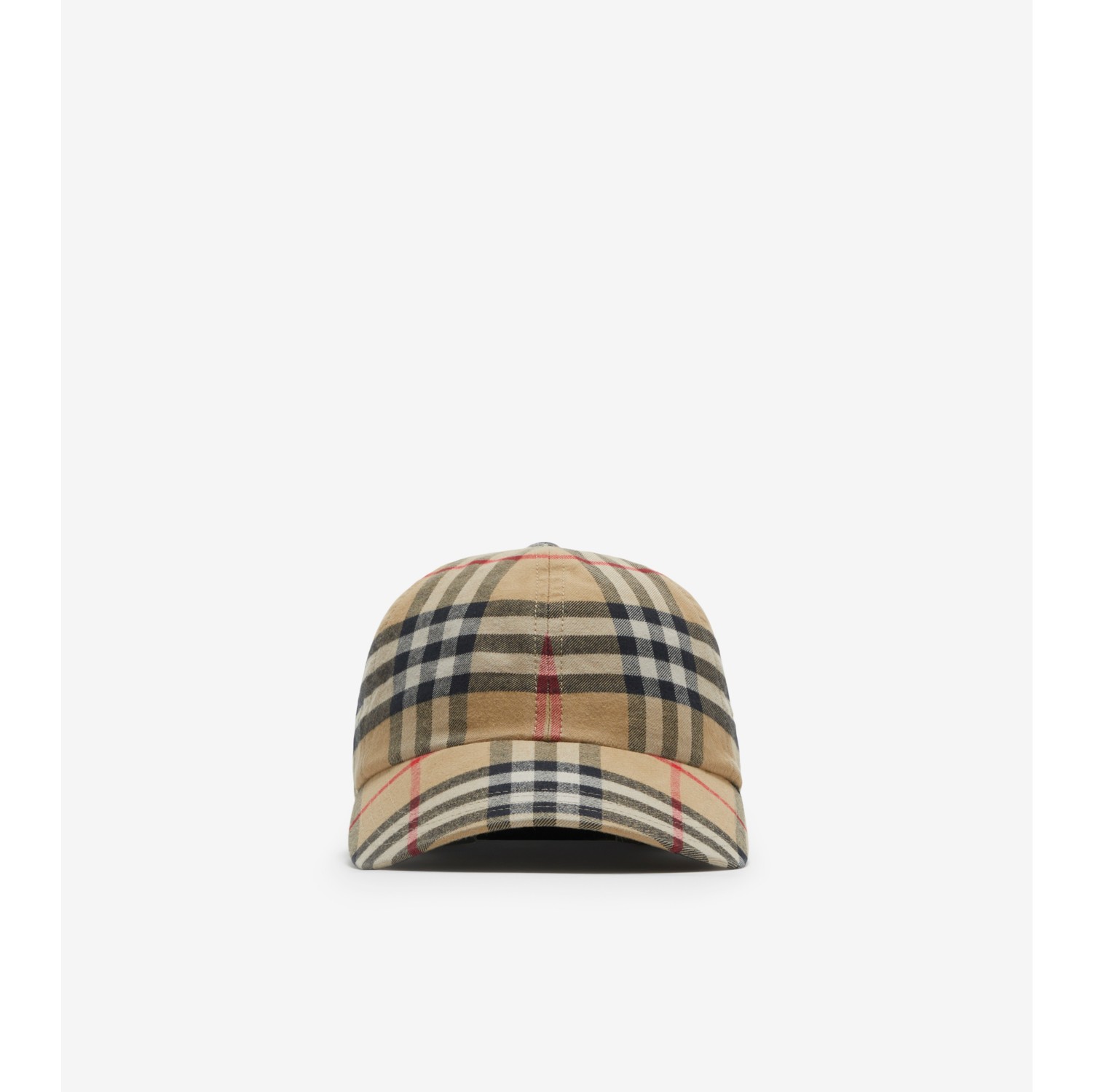 格纹棉质渔夫帽(石色) - 男士