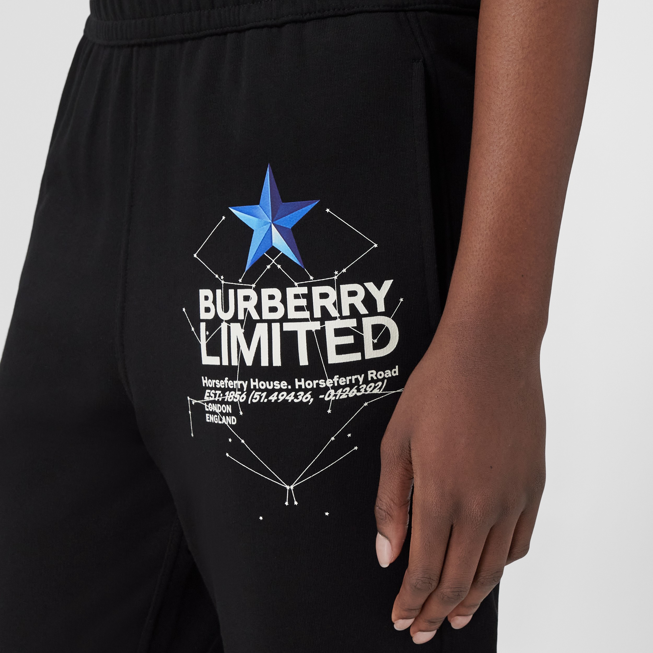 Constellations Print Cotton Jogging Pants in Black - Women | Burberry® Official - 2