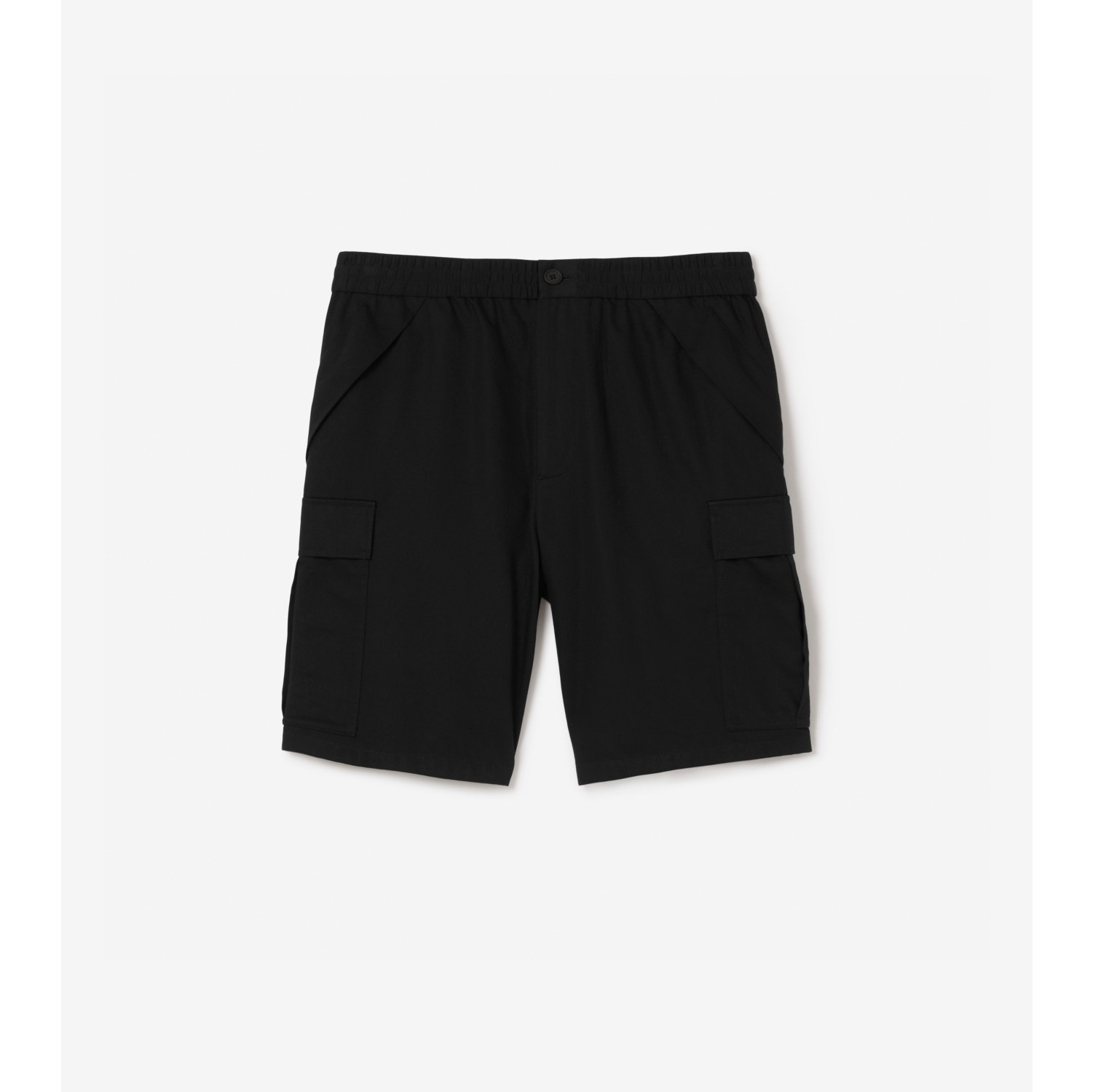 Logo Detail Cotton Cargo Shorts in Black - Men