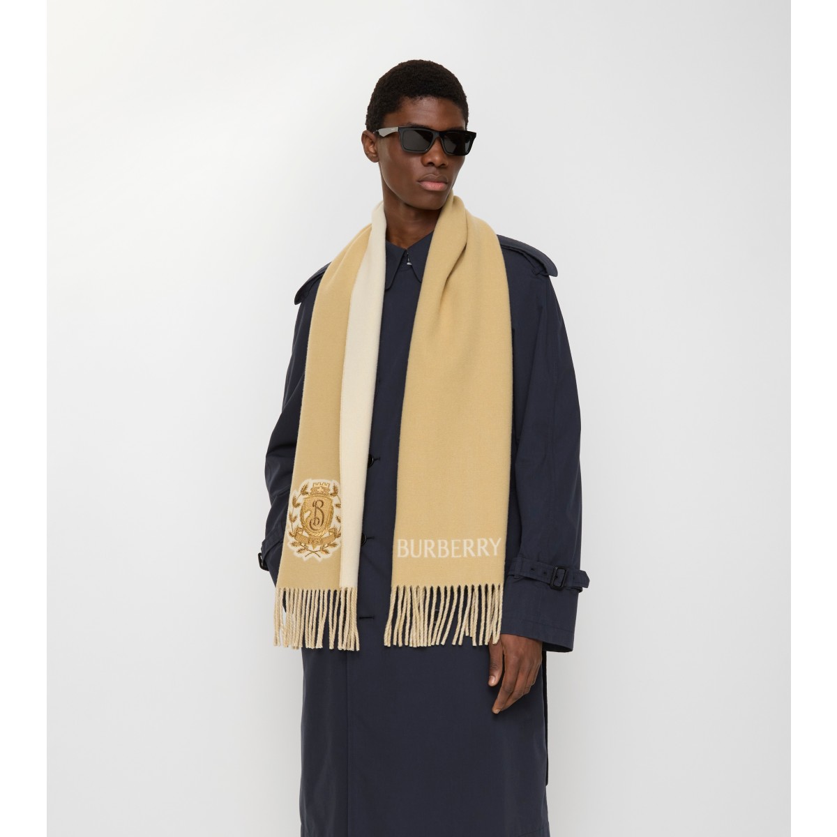  Embroidered B Crest Scarf