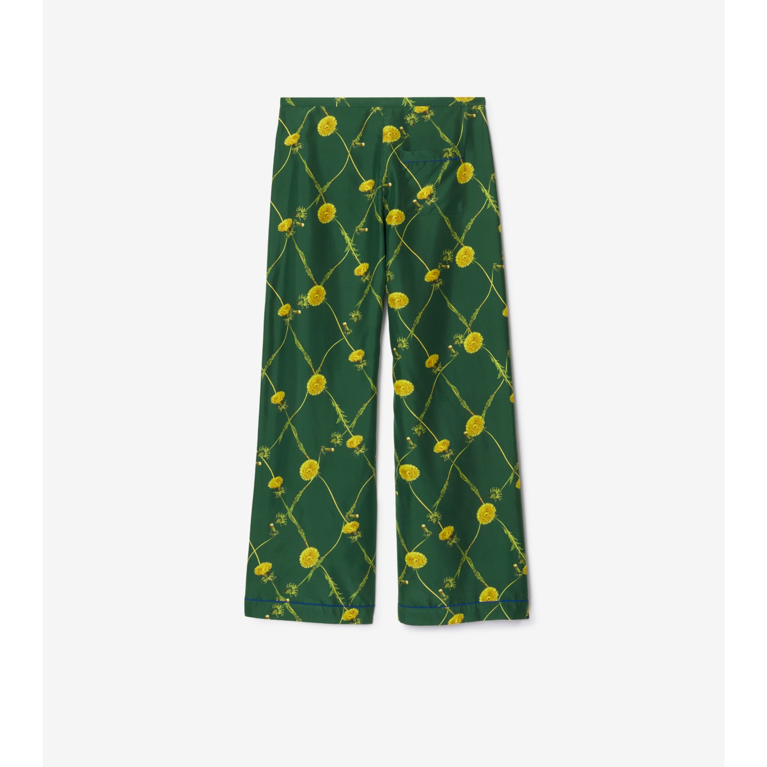 Pantalones de pijama en seda con dientes de león