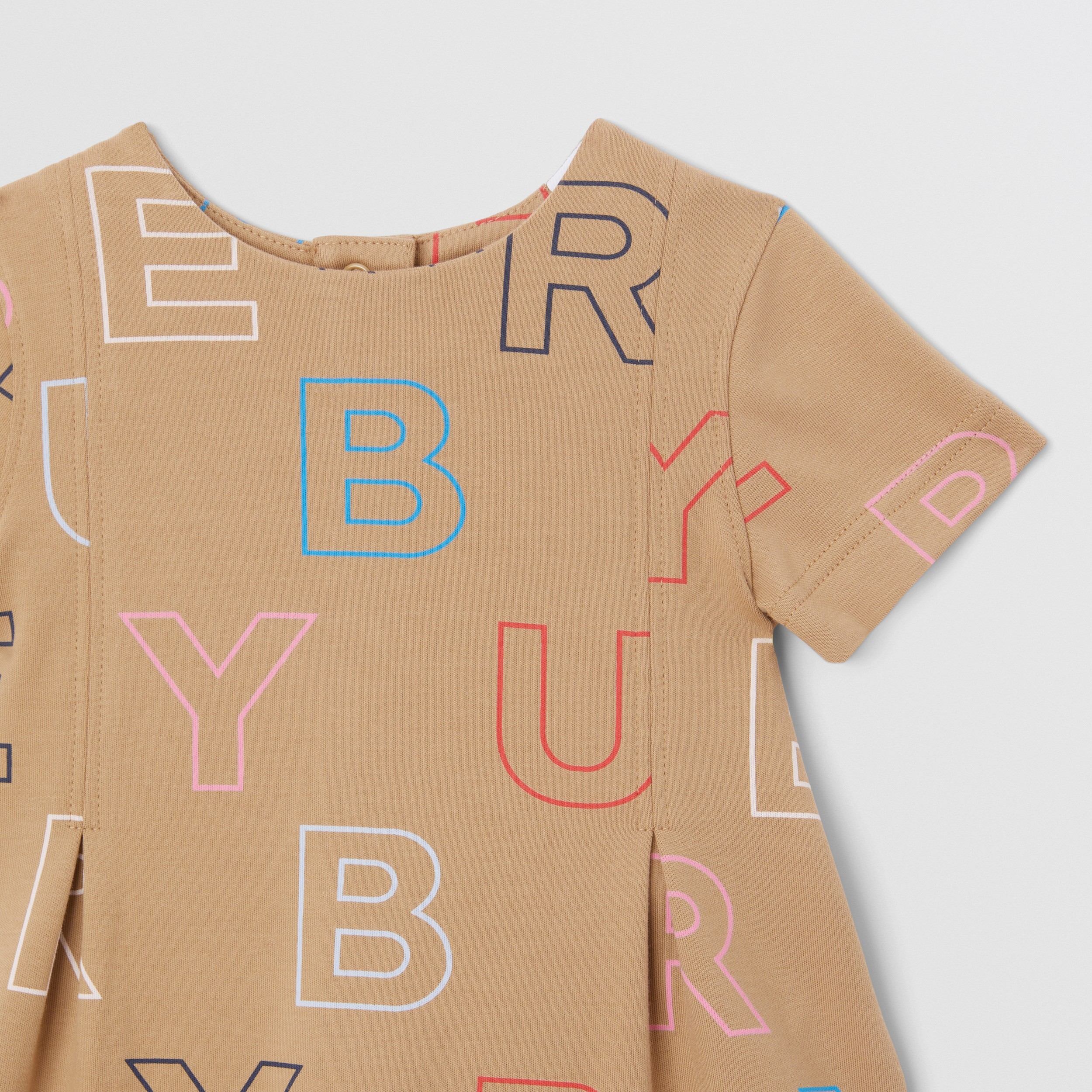 Logo Print Pleated Dress with Bloomers – Online Exclusive in Archive Beige - Children | Burberry® Official - 4