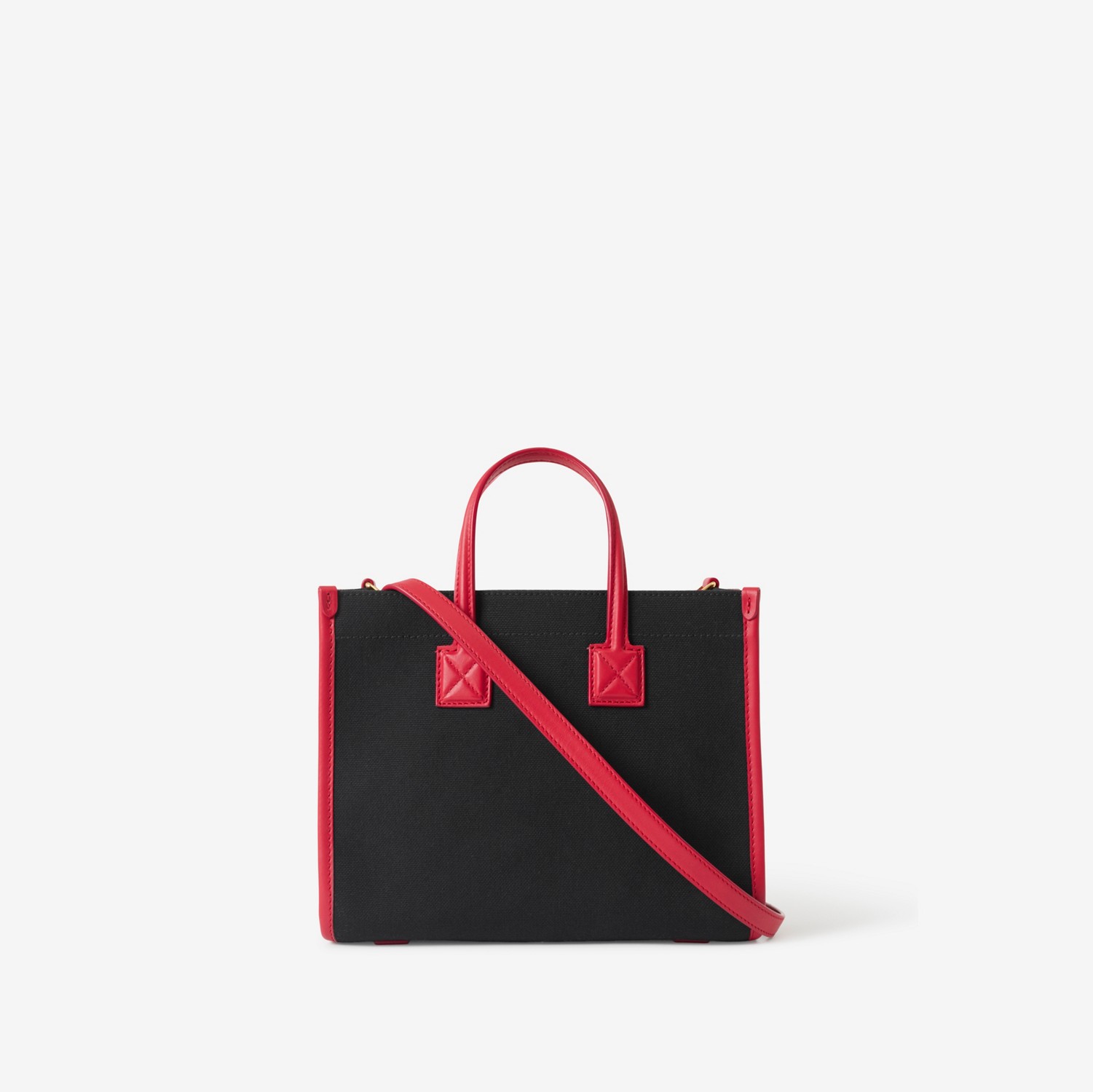 Mini Freya Tote in Black/red | Burberry® Official