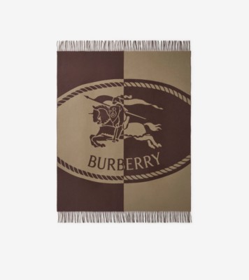Knight Stamp Wool Blanket in Vole brown | Burberry® Official