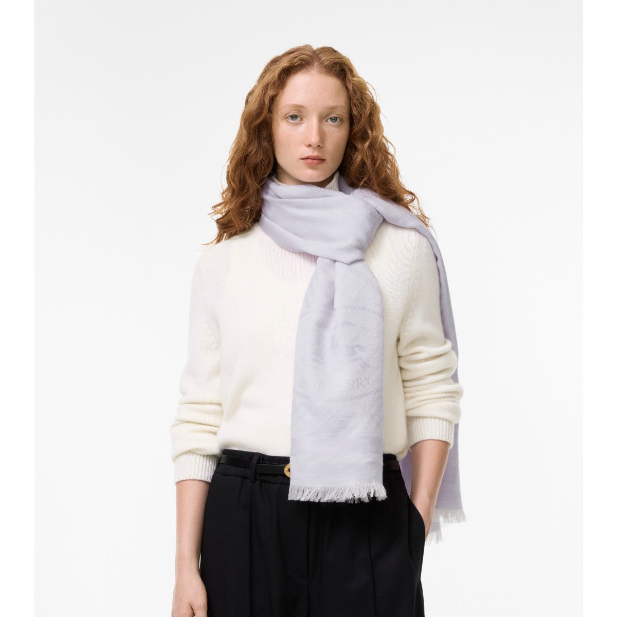  Check Cashmere Silk Scarf