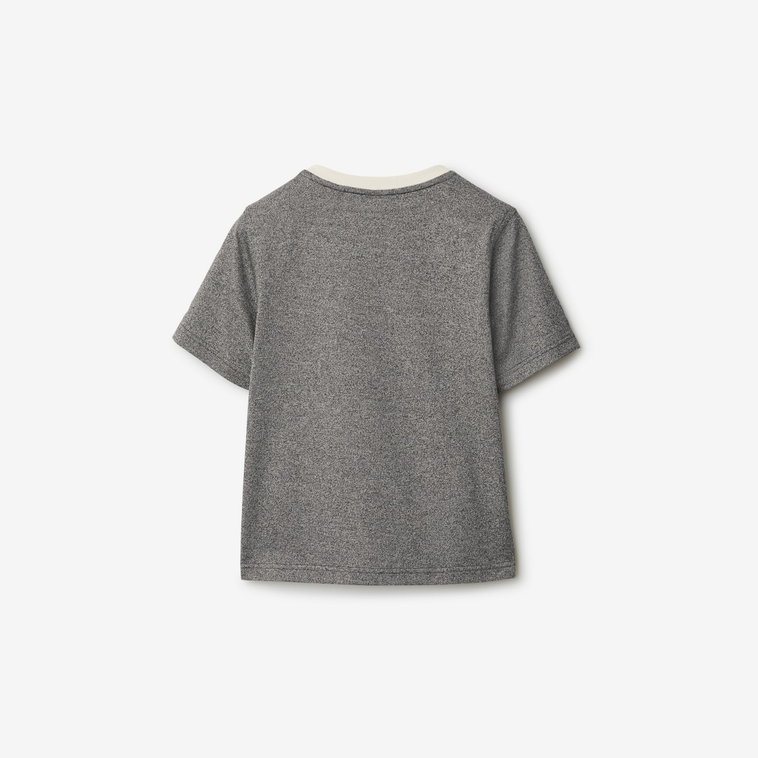 Two-tone Cotton T-shirt in Charcoal grey melange | Burberry® Official