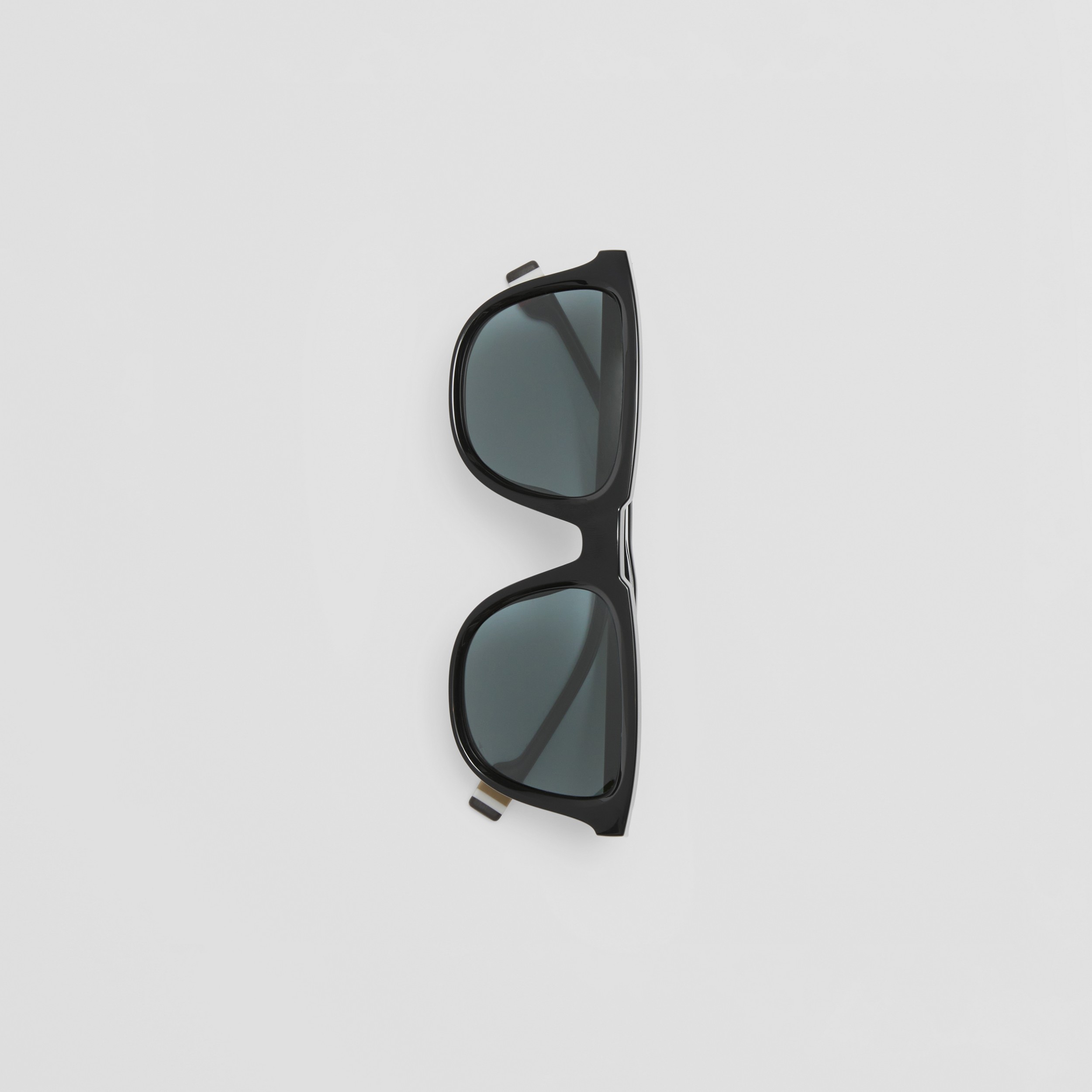 Stripe Detail Square Frame Sunglasses in Black - Men | Burberry® Official - 4