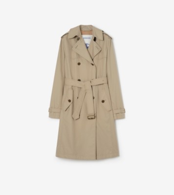 Long Silk-lined Tropical Gabardine Foxfield Trench Coat in