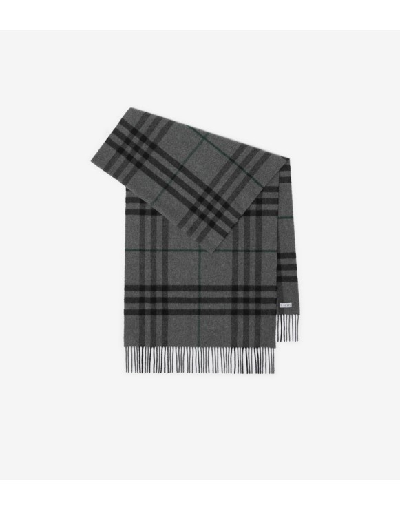 Wide Check Cashmere Scarf