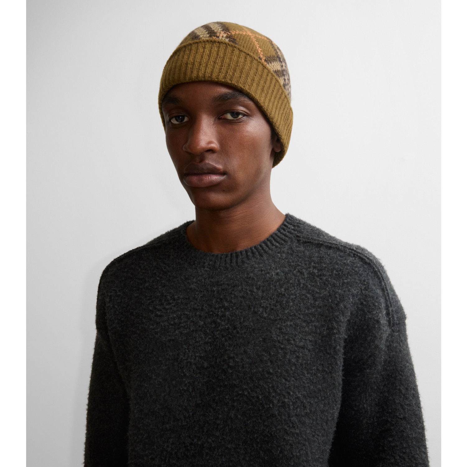 Cappellino in cashmere Check