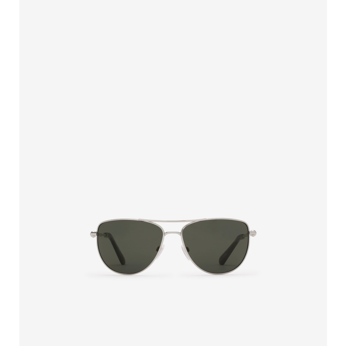 Shop Burberry Metal Logo Square Sunglasses In Silver