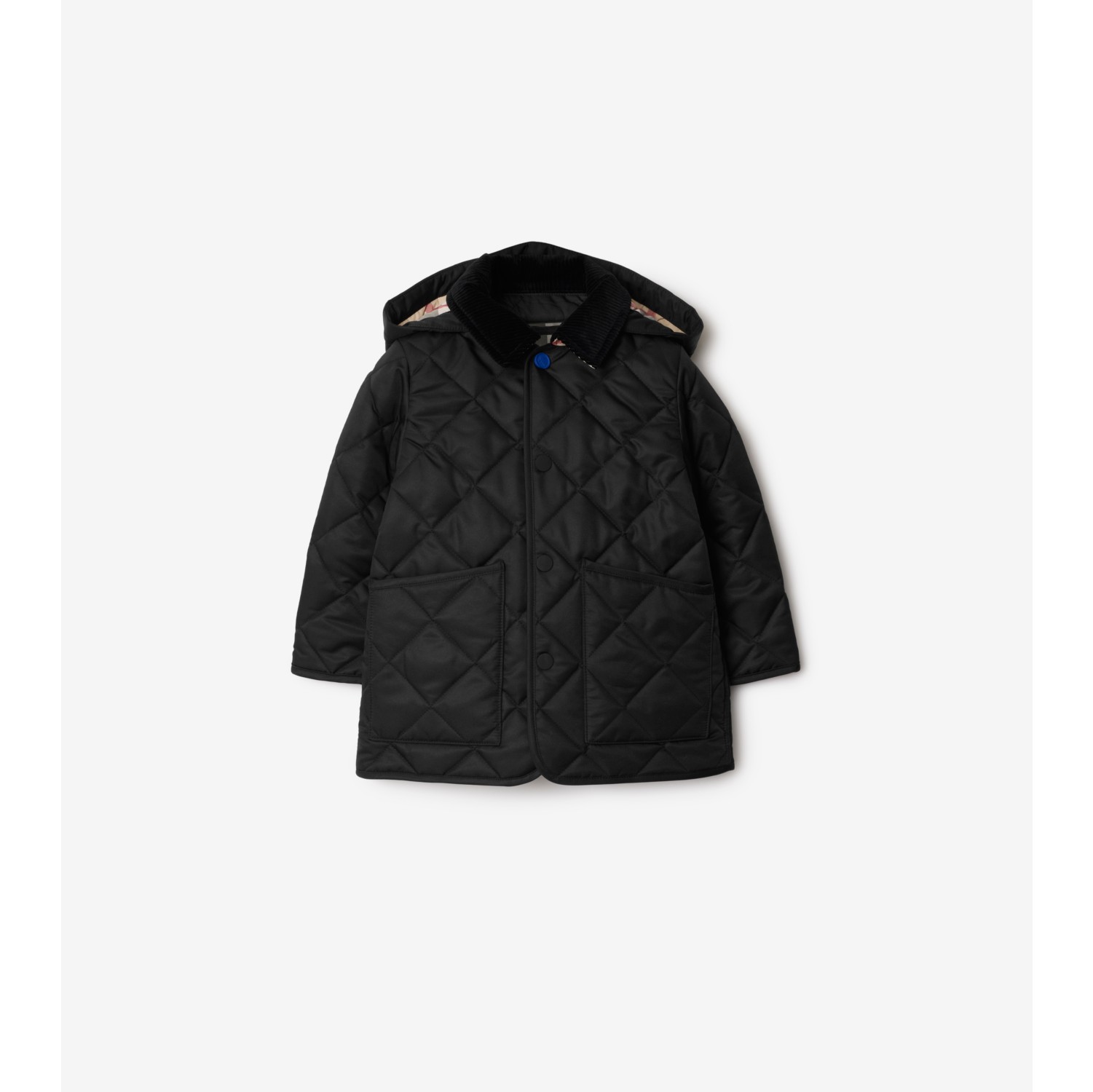 Quilted Coat in Black Burberry Official