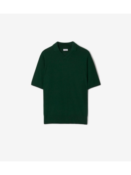 Shop Burberry Wool Polo Shirt In Ivy
