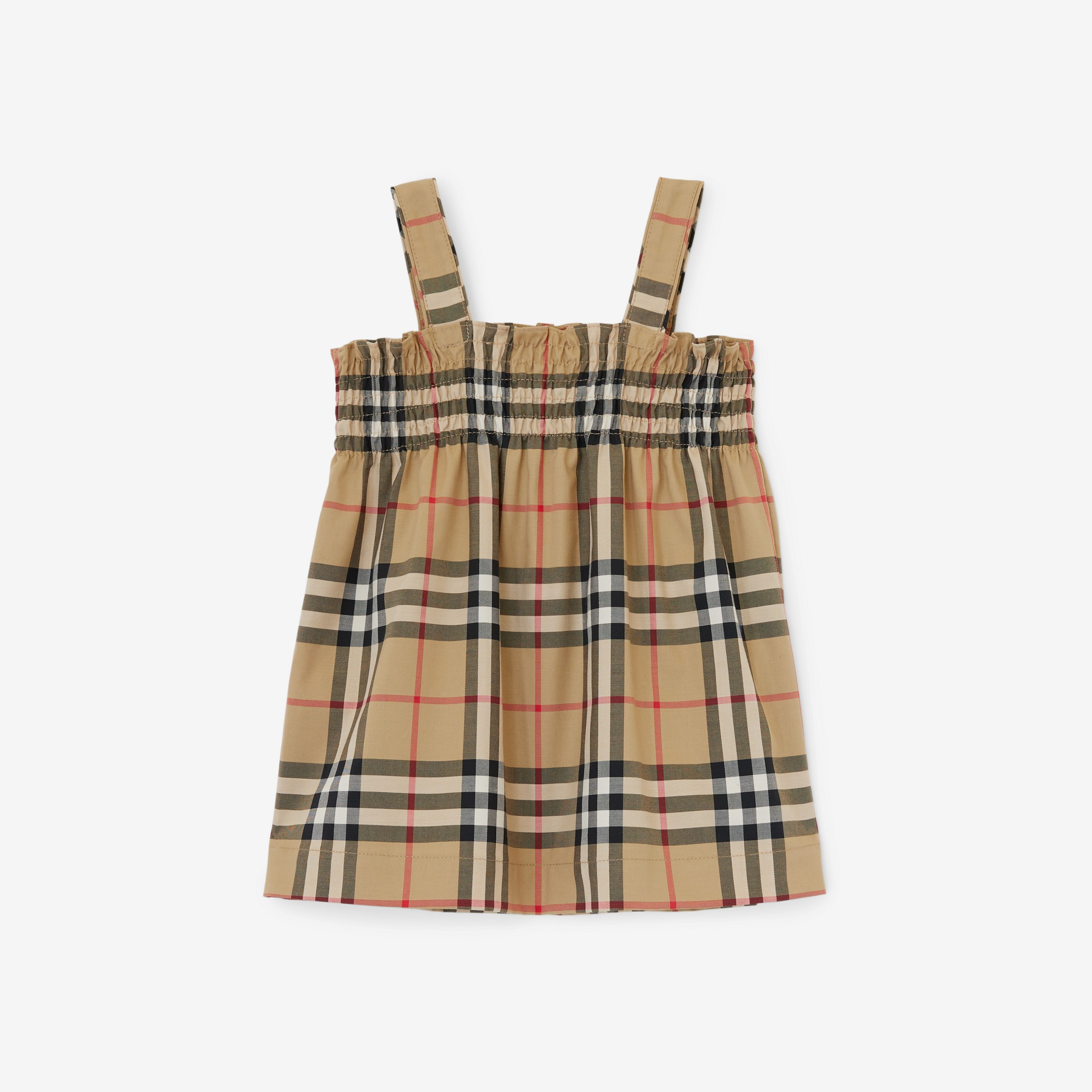 Vintage Check Stretch Cotton Dress with Bloomers in Archive Beige - Children | Burberry® Official - 2