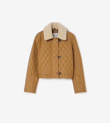 シアリングカラー キルティング コットン ハウルジャケット (セピア