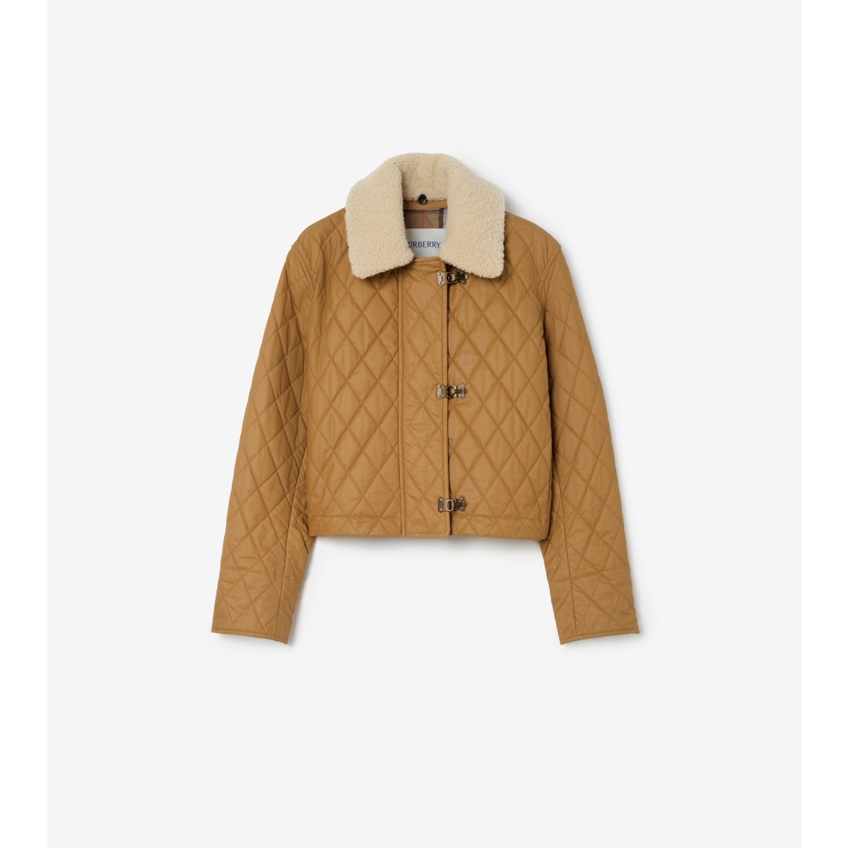  Check Shearling Collar Quilted Howle Jacket