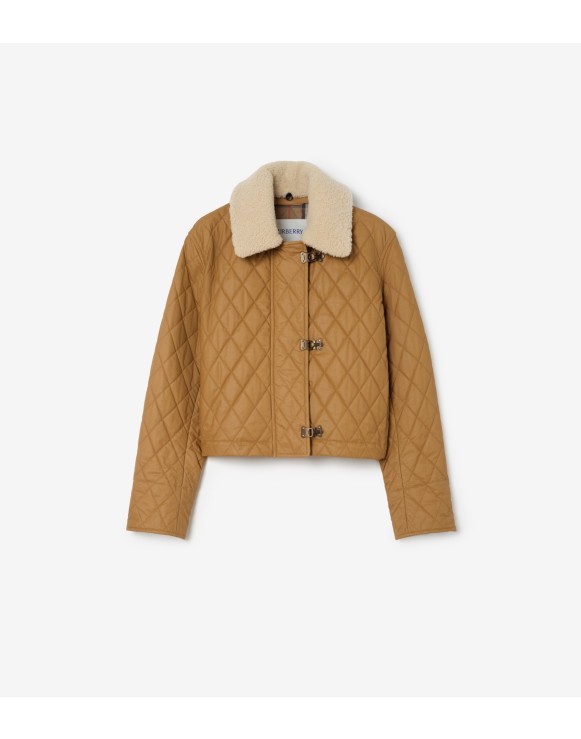 Shearling Collar Quilted Cotton Howle Jacket