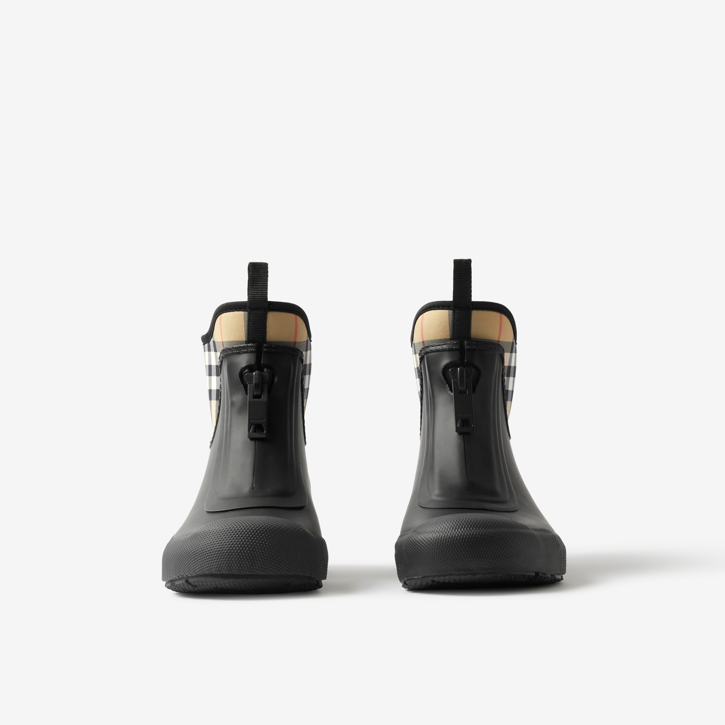 Vintage Check Neoprene and Rubber Rain Boots in Black/archive Beige - Women | Burberry® Official - 2