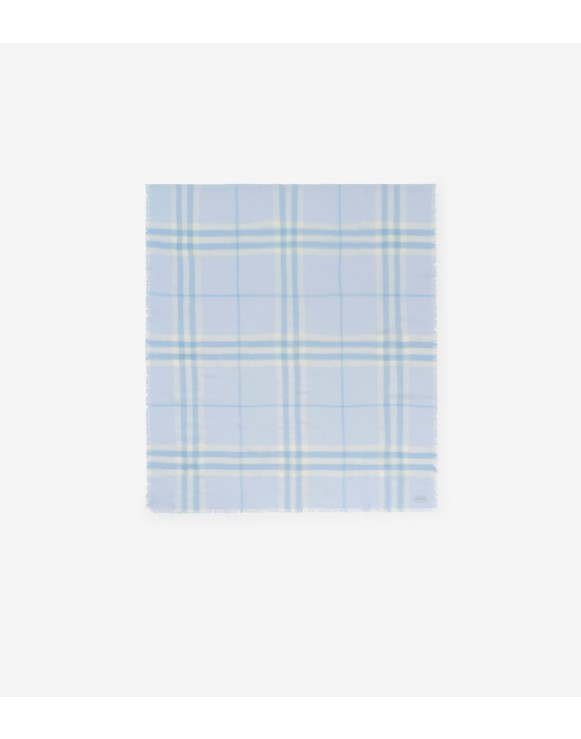 Wide Check Wool Scarf