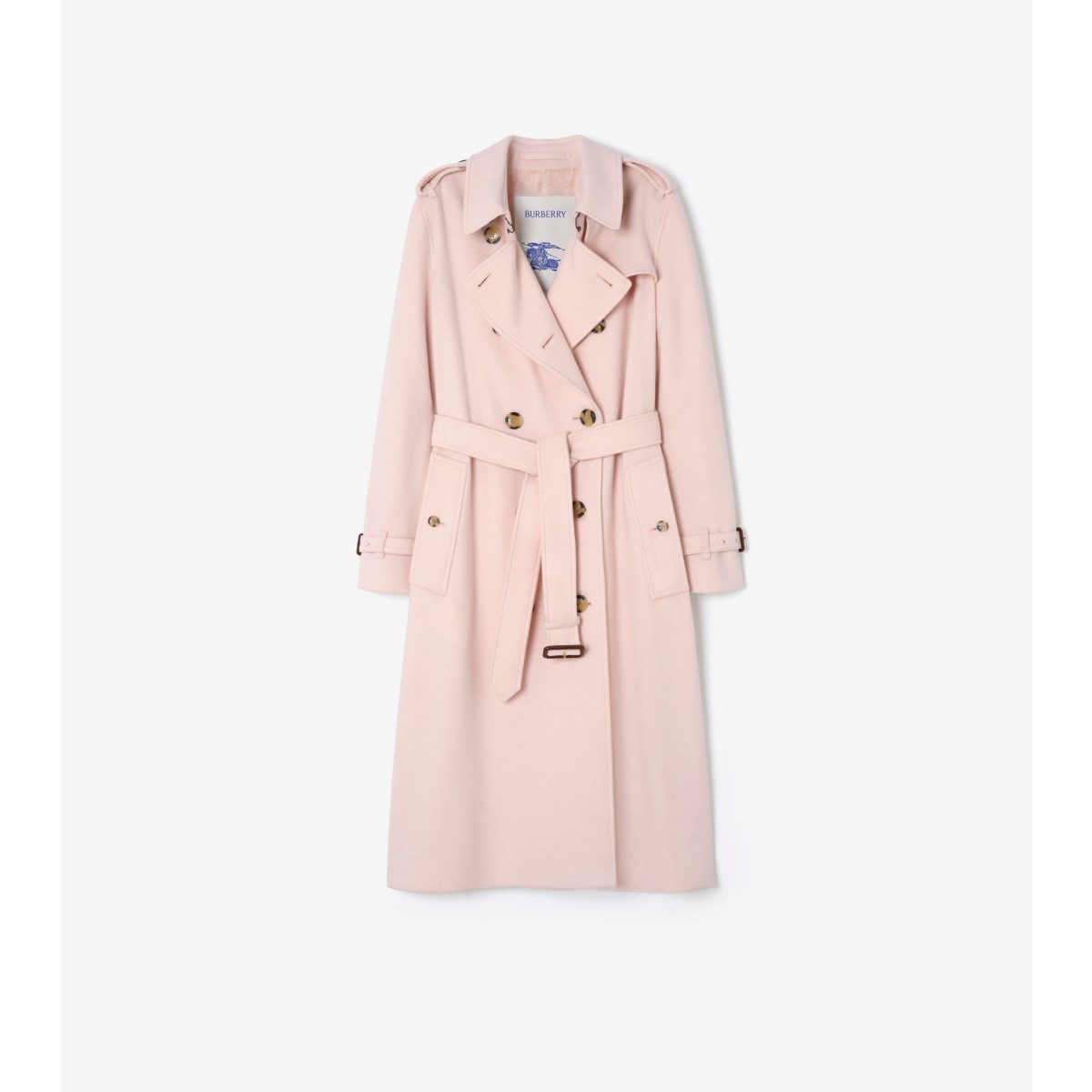  Check Long Cashmere Kensington Trench Coat