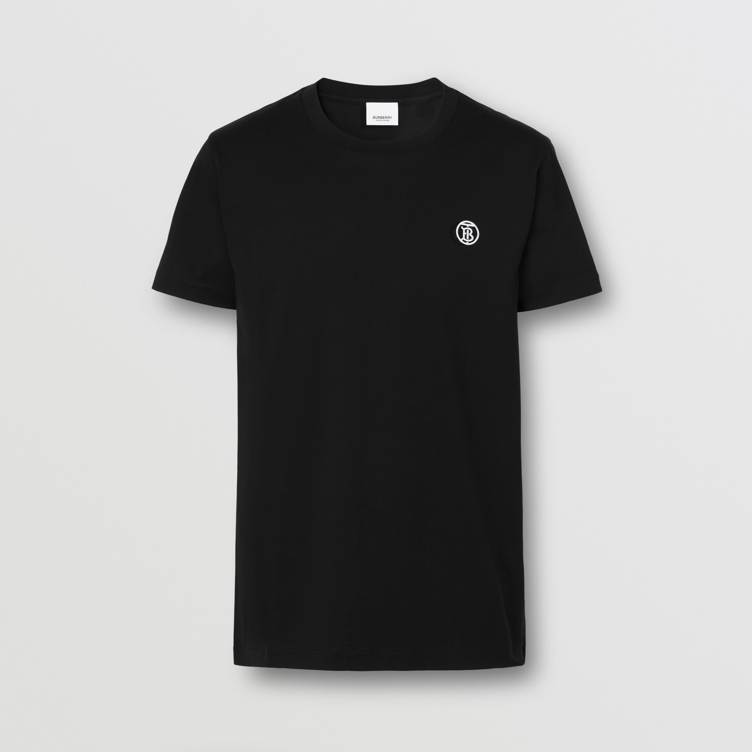 Monogram Motif Cotton T-shirt in Black - Men | Burberry® Official - 4