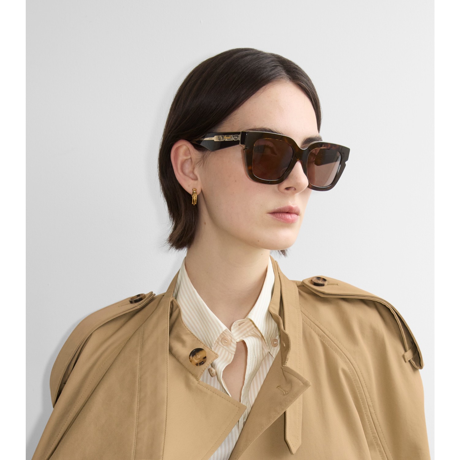 Inlaid Check Square Sunglasses