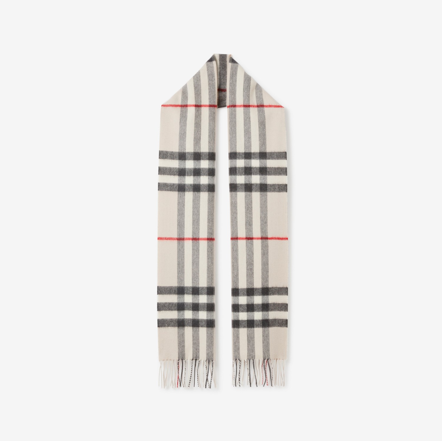Check Cashmere Scarf in Stone | Burberry® Official