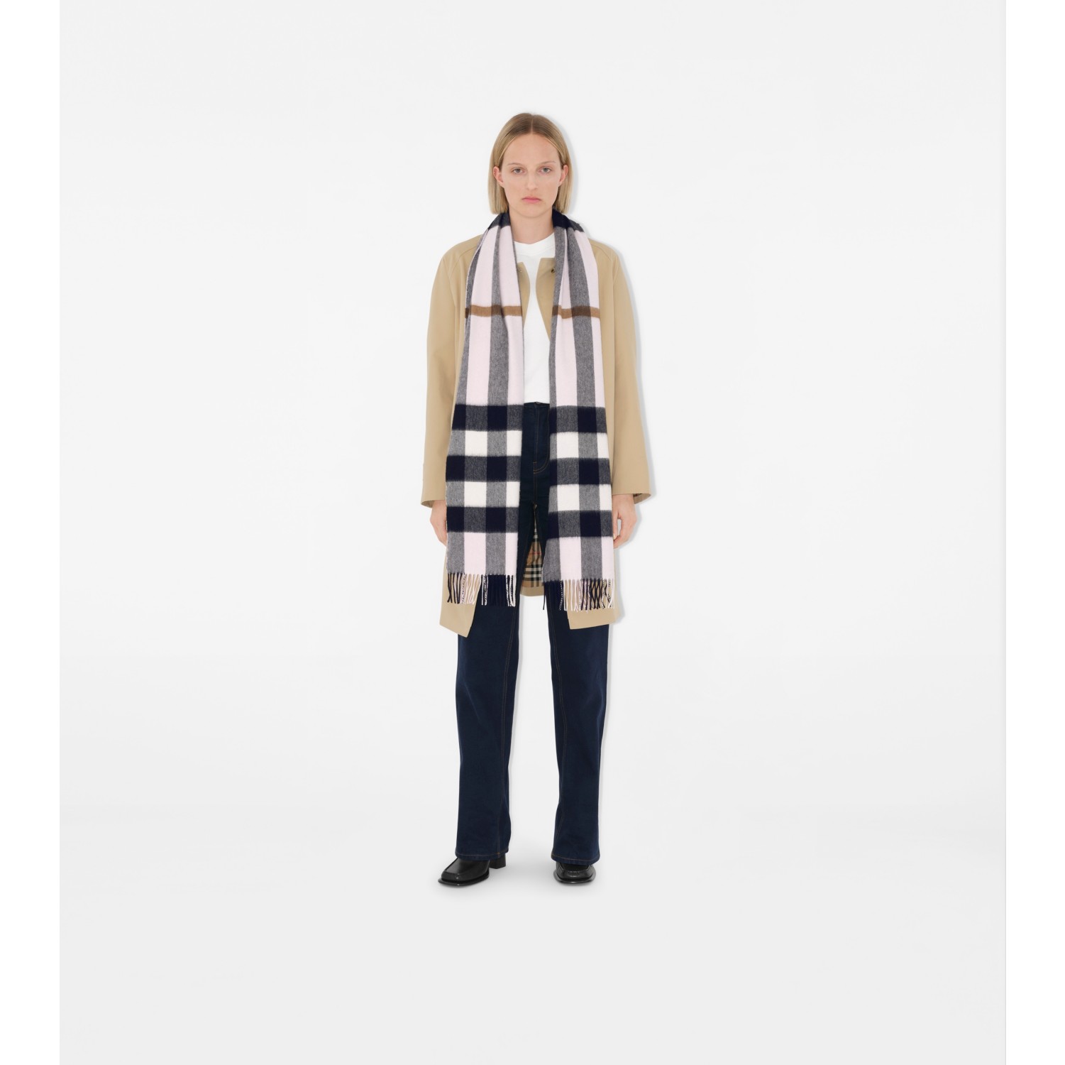 Cachecol de cashmere em Check