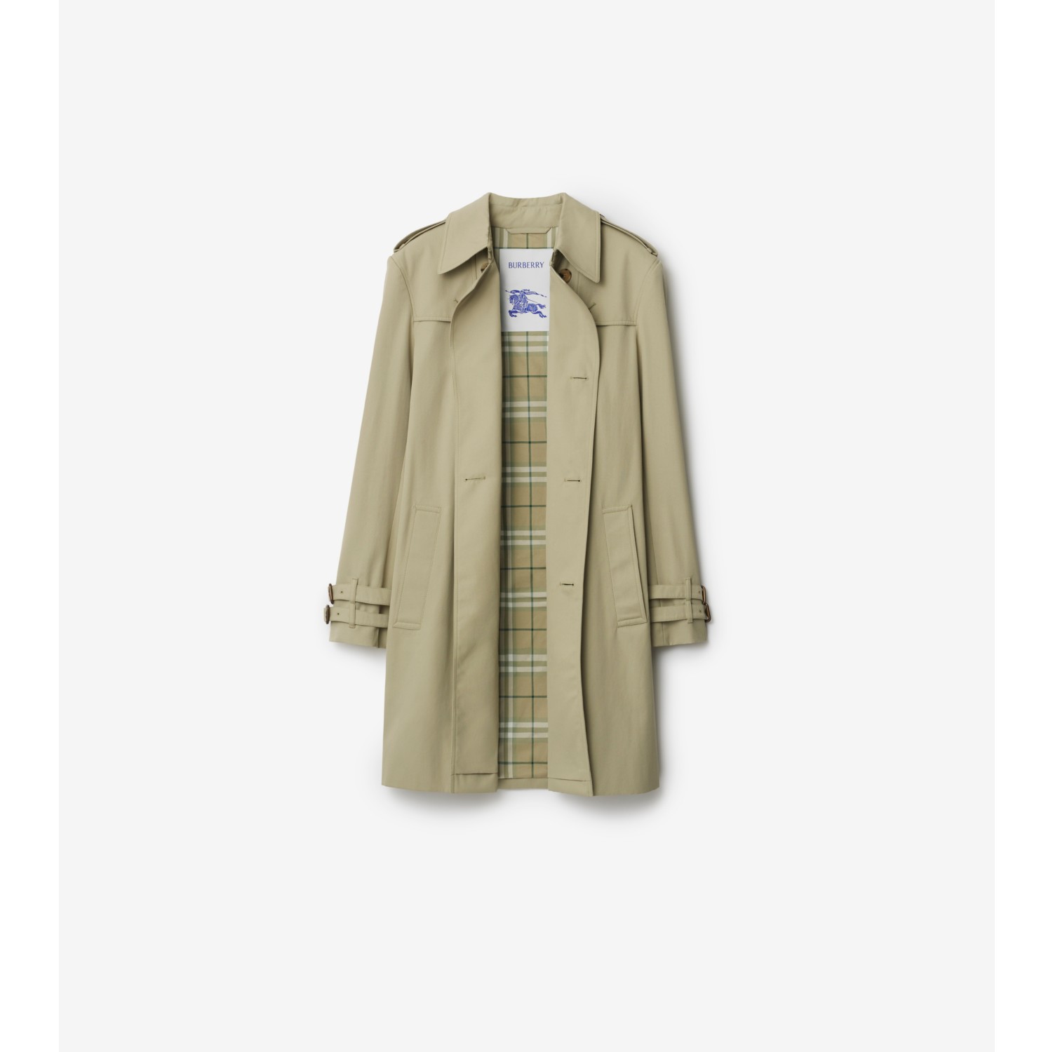 Mittellanger Trenchcoat aus Gabardine