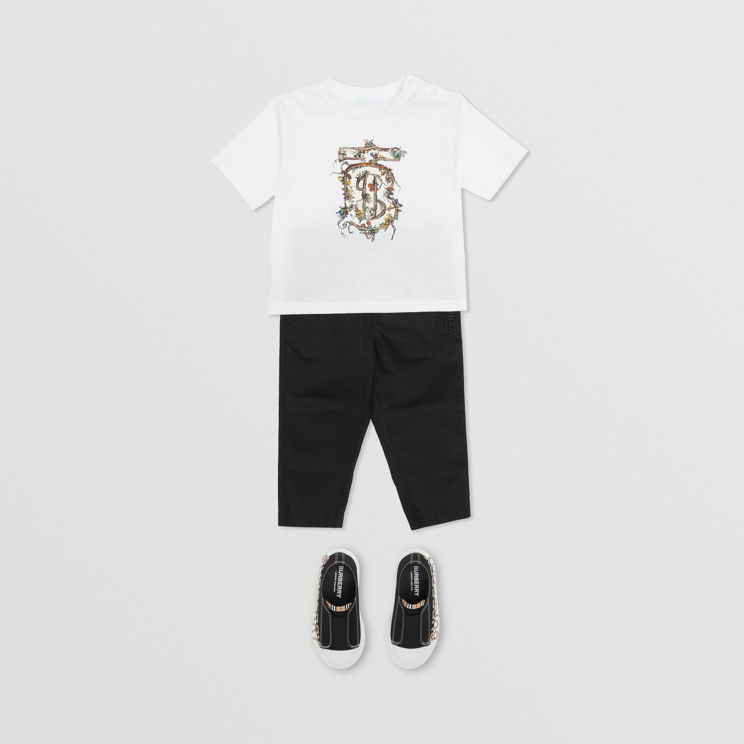 Camiseta em algodão com estampa de monograma (Branco) - Crianças | Burberry® oficial - 4