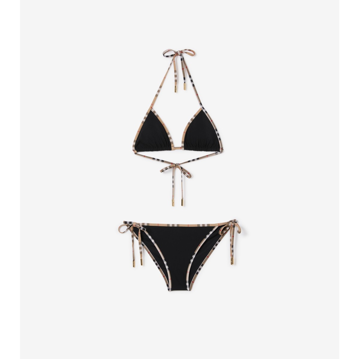  Check Trim Triangle Bikini