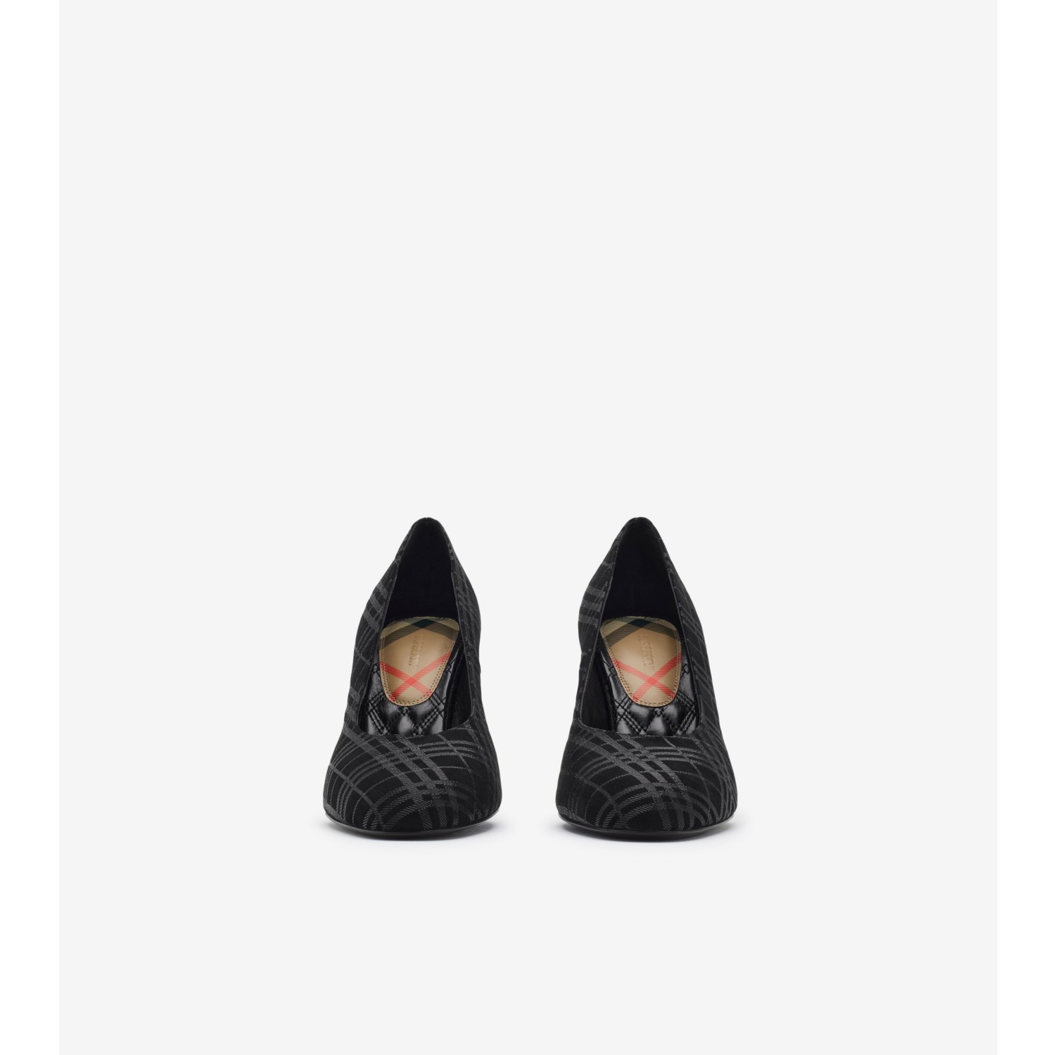 Check Suede Trinket Pumps